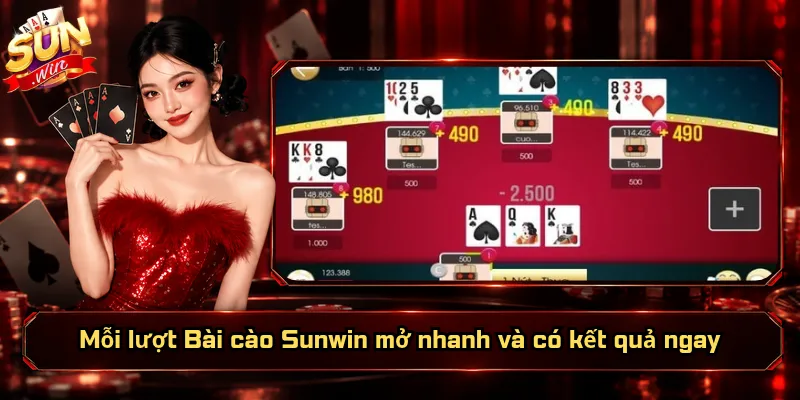 Mỗi lượt Bài cào Sunwin mở nhanh và có kết quả ngay